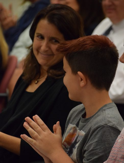 Alisa Bowman, and her son, Ari, spoke out to defend transgender rights at Monday's school board meeting.