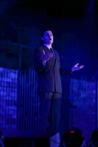Jacob Klinedinst as Gomez Addams. Photo by Alice Adams.