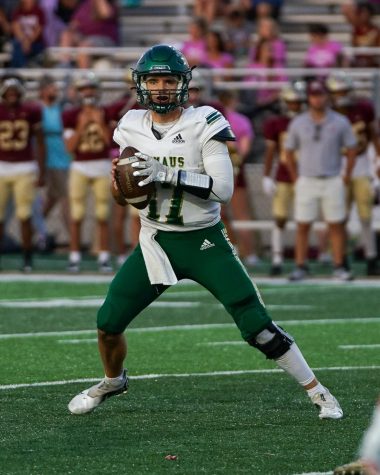 Emmaus quarterback Jake Fotta throws the ball during the football game against Whitehall on Sept. 9. The Hornets defeated the Zephyrs with a score of 27-19. Photos by Alice Adams.