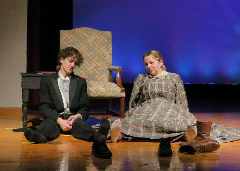 Aidan Panko and Rose Alsleben playing Laurie Laurence and Jo March in the EHS production of Little Women. 