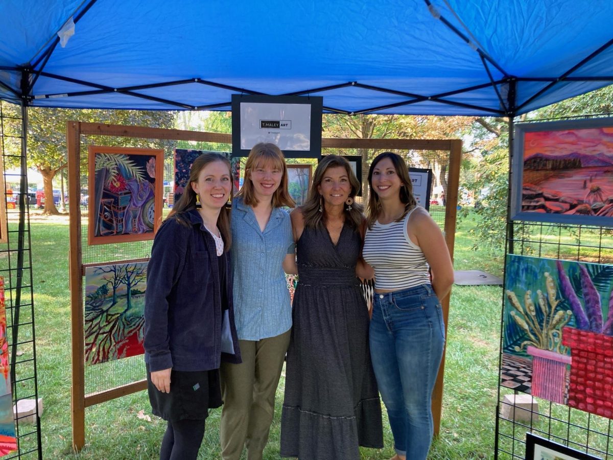 EHS Art teachers gather to display their work at 2024 Art in the Park event. 