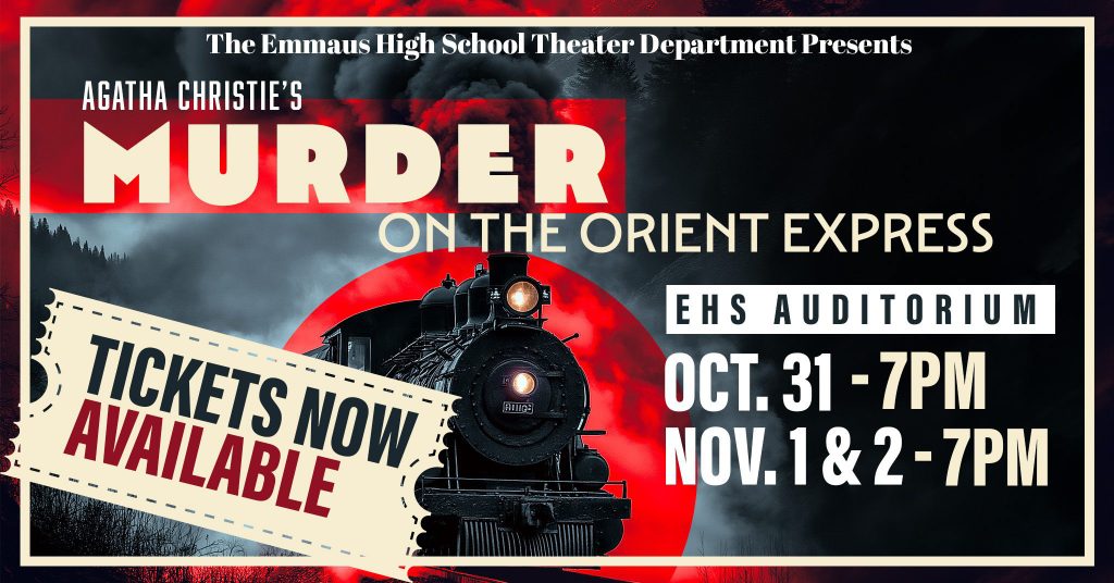 Murder on the Orient Express Flyer. Image courtesy of EHS Theatre Department.