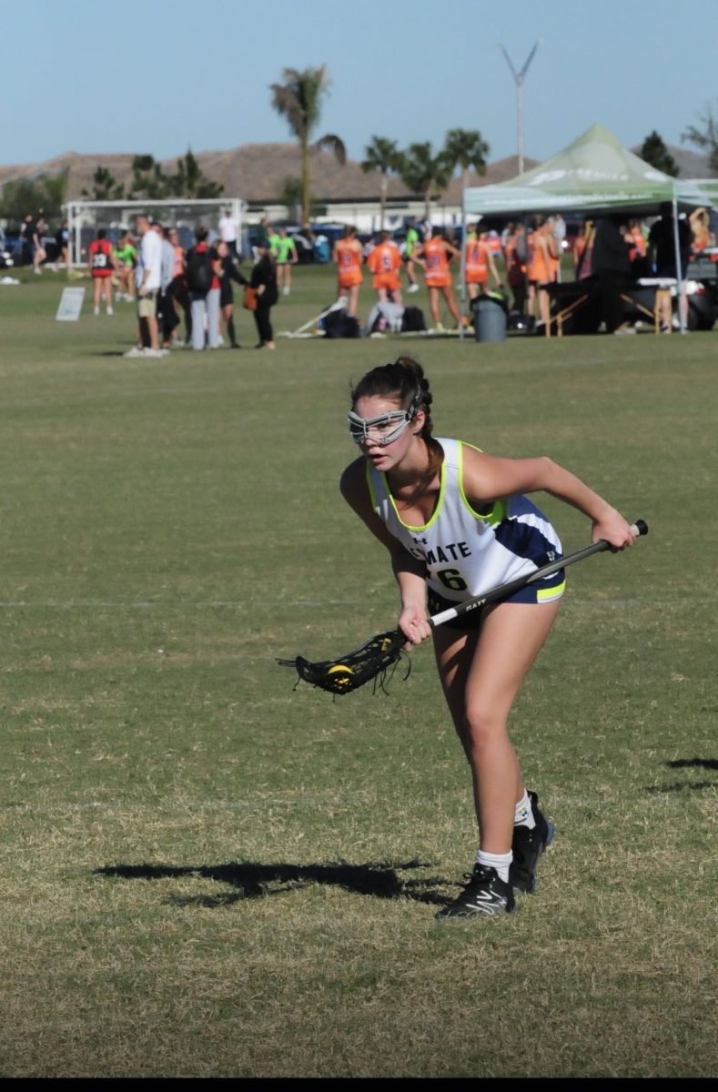 Fiona Harvey playing for her club lacrosse team.
Photo courtesy of Fiona Harvey