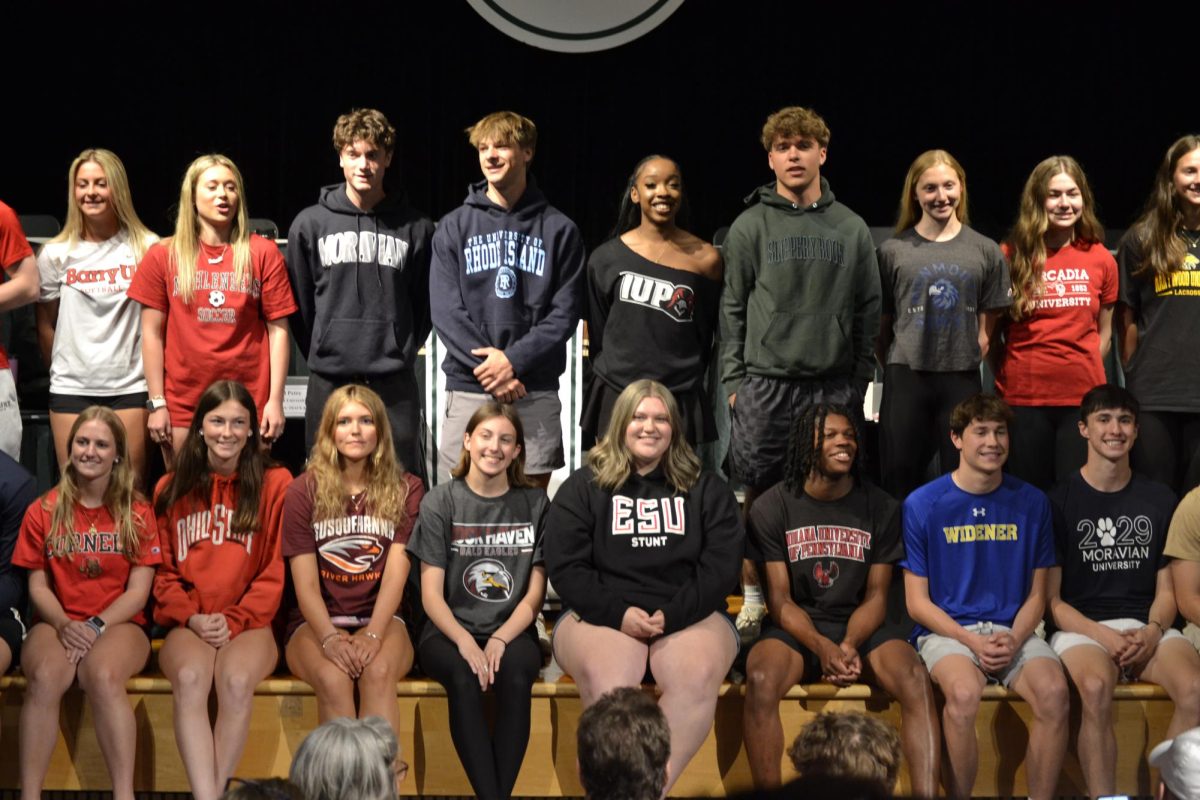 EHS Senior Athletes pose together post-ceremony. Photo by Teddy Garvin.