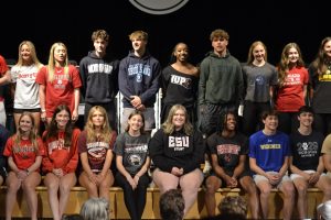 EHS Senior Athletes pose together post-ceremony. Photo by Teddy Garvin.