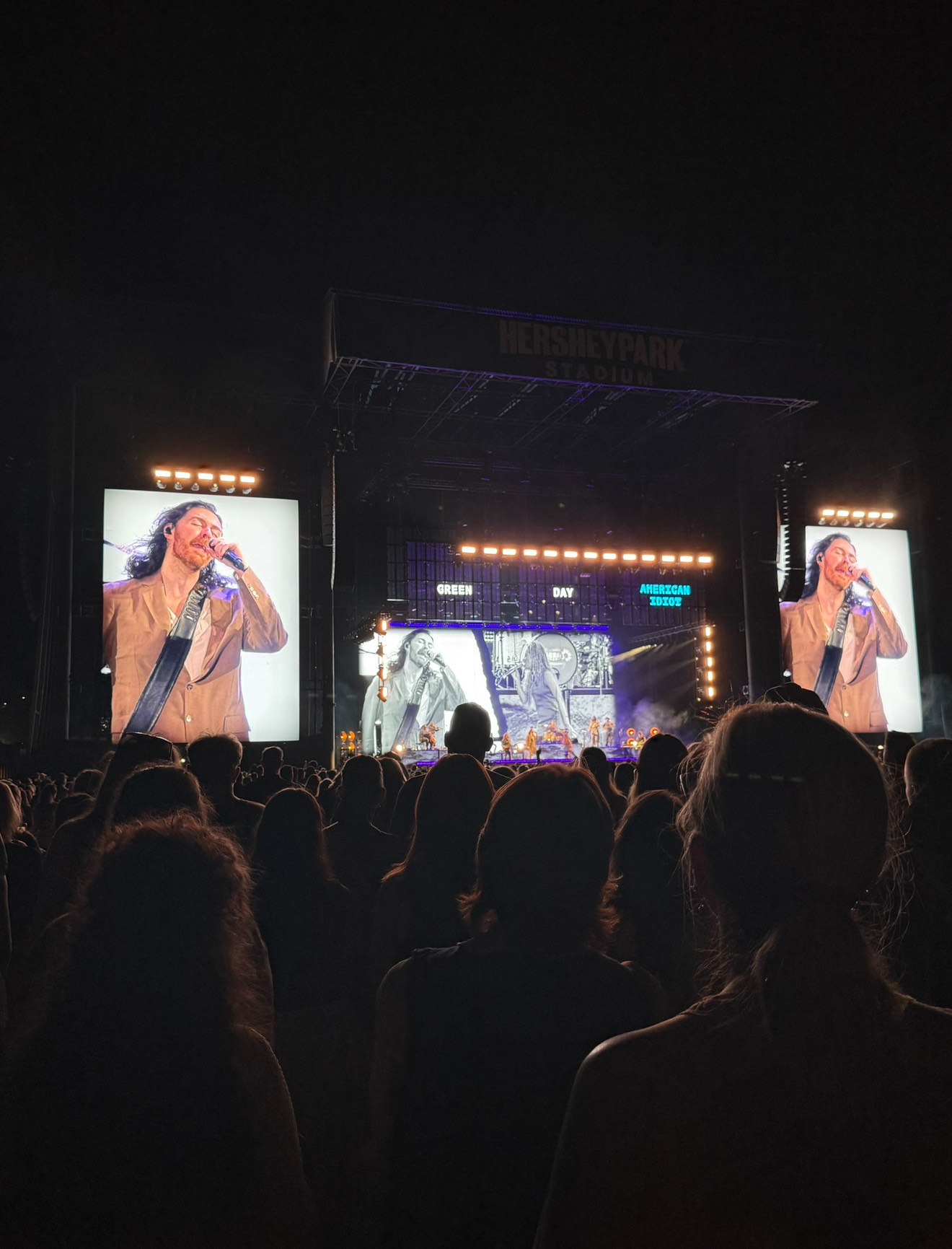 Hozier performing “Nina Cried Power” at Hershey Park Stadium on Sept. 19. Photo by Jessi Hahn.