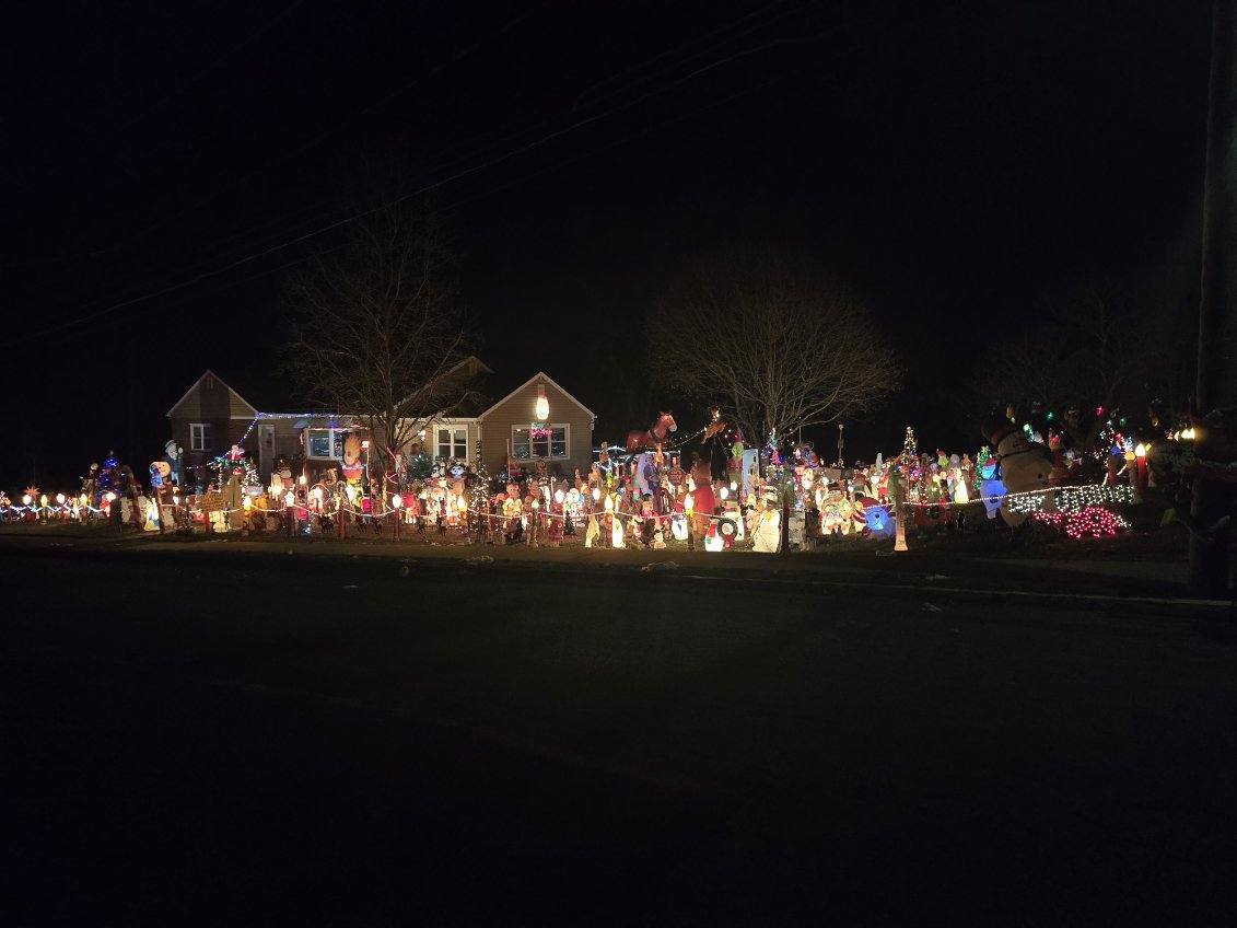 The Trexler house decorated for Christmas.